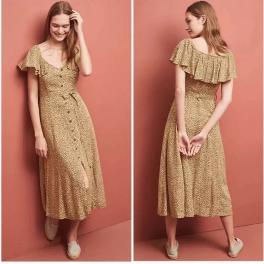 Nwt Anthropologie bolano  animal print‎ dress